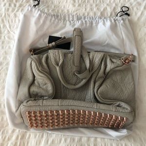 Alexander Wang light grey/rose gold Rocco bag